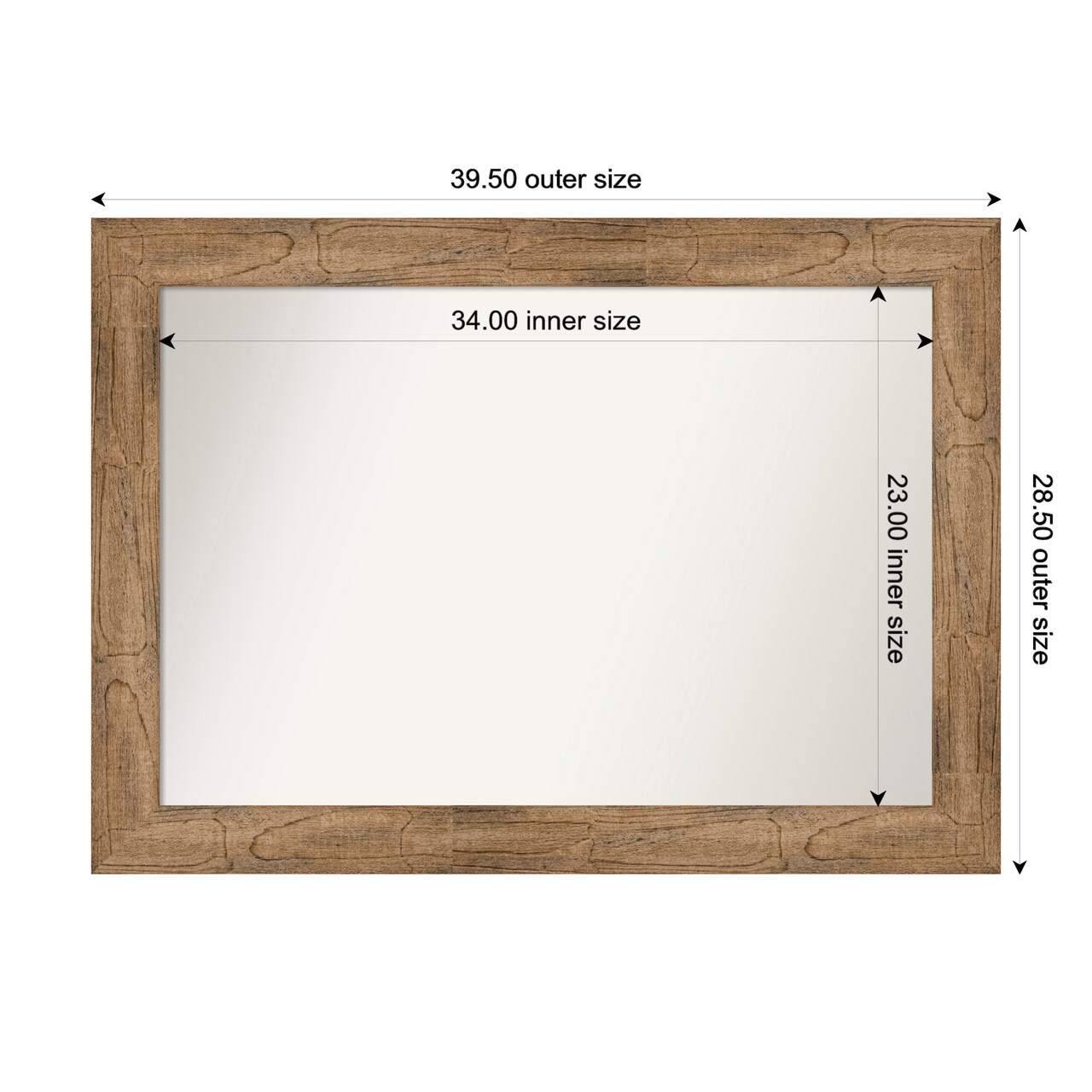 Owl Brown Non-Beveled Custom Framed Bathroom Vanity Wall Mirror